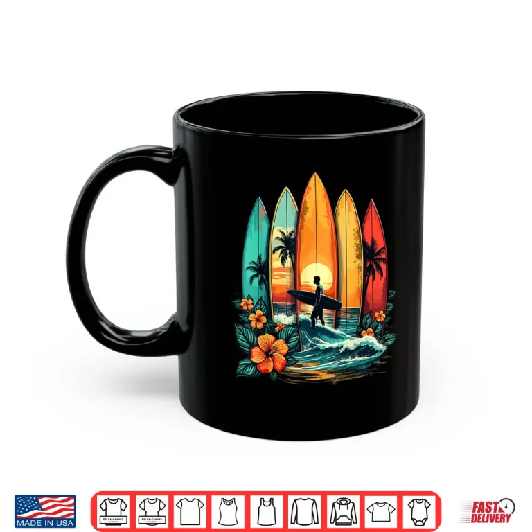 Mug Surfboarder Hawaii Wave Surfing Beach Surfer Shirt