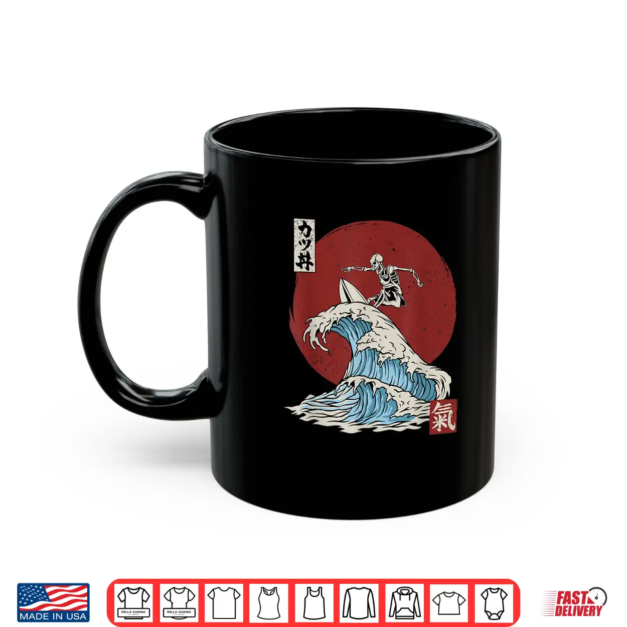 Skeleton Surfing The The Great Wave Off Kanagawa Japanese Shirt Skeleton Surfing The The Great Wave Off Kanagawa Japanese Shirt