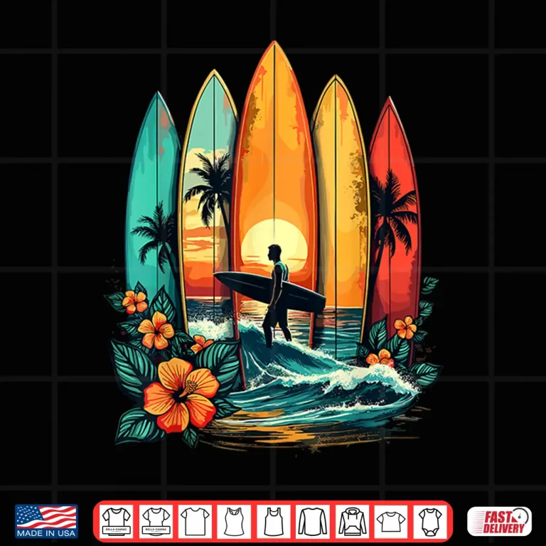 Design Surfboarder Hawaii Wave Surfing Beach Surfer Shirt