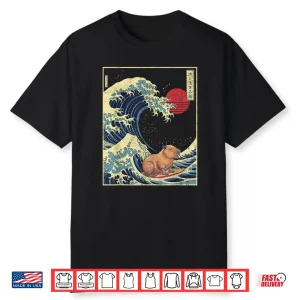 Surfing Capybara Retro Kawaii Shirt