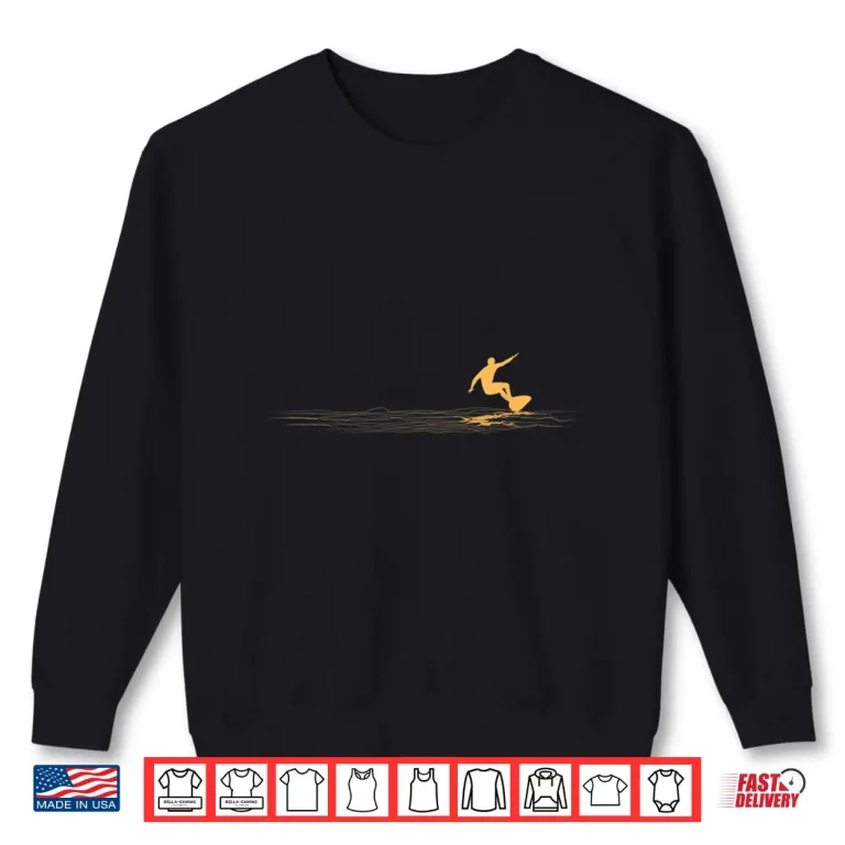 Sweatshirt Surfer Silhouette Surfboard Vintage Gift Shirt