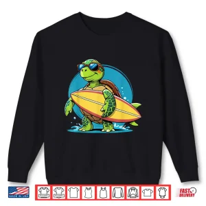 Sweatshirt Surfing Turtle With Sunglasses Cool Style Shirt
