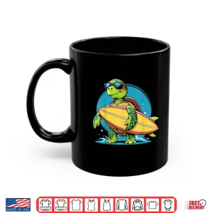 Mug Surfing Turtle With Sunglasses Cool Style Shirt