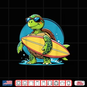 Design Surfing Turtle With Sunglasses Cool Style Shirt