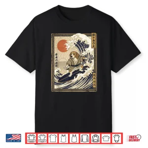 Beagle Japanese Surfing Kanagawa Wave Funny Samurai Dog Shirt