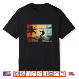 Beach Surfing Surfboard Vintage Retro Surfboarder Surfer Shirt
