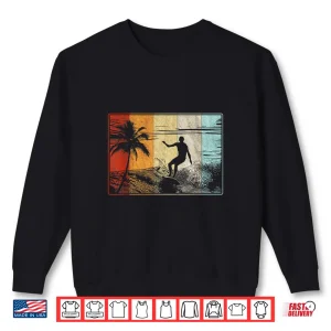 Sweatshirt Beach Surfing Surfboard Vintage Retro Surfboarder Surfer Shirt