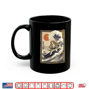 Mug Beagle Japanese Surfing Kanagawa Wave Funny Samurai Dog Shirt