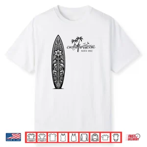 California Santa Cruz Surfing Surfboard Backprint Shirt
