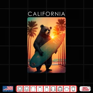 Design California Shirt Cool Republic Bear Surfing Beach California Shirt