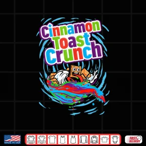 Design Cinnamon Toast Crunch Surfing Breakfast Cereal Color Logo Shirt