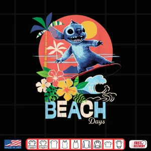 Design Disney Lilo Stitch Live Action Movie Beach Days Surfing Shirt