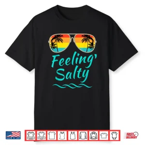 Feeling Salty Island Vacation Surfing Palm Retro Beach Shirt