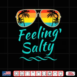 Design Feeling Salty Island Vacation Surfing Palm Retro Beach Shirt