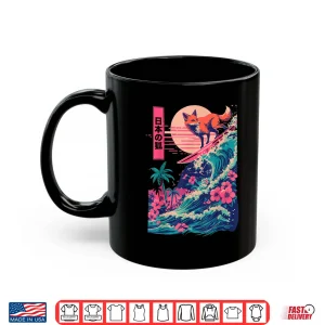 Mug Japanese Fox Surfing Wave Great Wave Japan Shirt