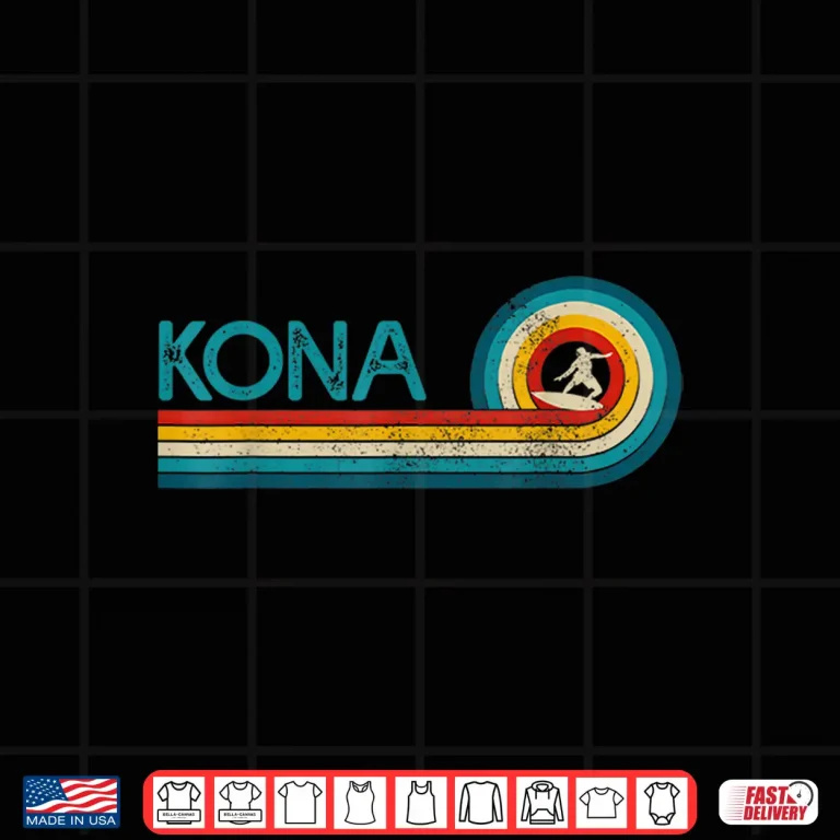 Design Kona Hawaii Surf Vintage Beach Surfer Surfing Gift Shirt