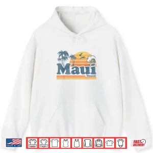 Hoodie Maui Hawaii Vintage Surf Beach Surfing 70s Retro Hawaiian Shirt