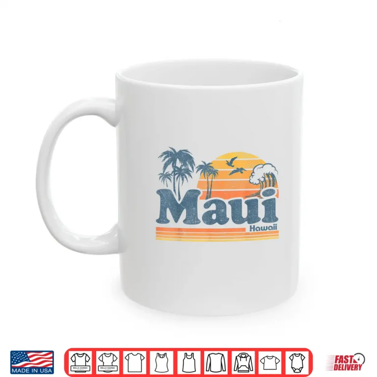 Mug Maui Hawaii Vintage Surf Beach Surfing 70s Retro Hawaiian Shirt