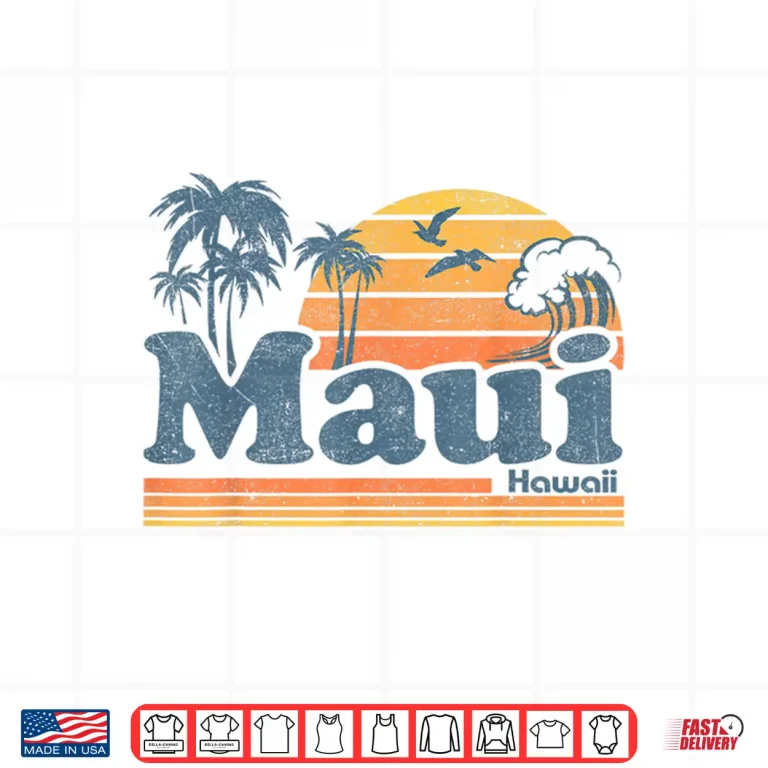 Design Maui Hawaii Vintage Surf Beach Surfing 70s Retro Hawaiian Shirt