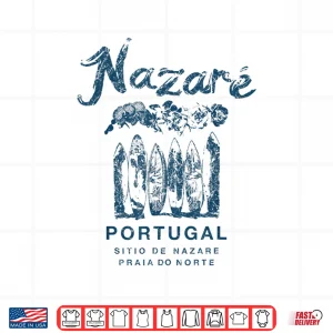 Design Nazare Portugal Vintage Surfing Shirt