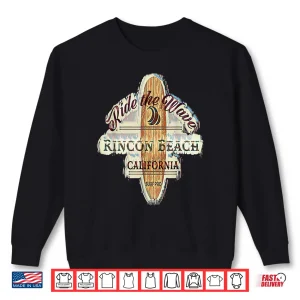 Sweatshirt Rincon Beach Surfing Distressed Vintage Retro Surfboard Shirt