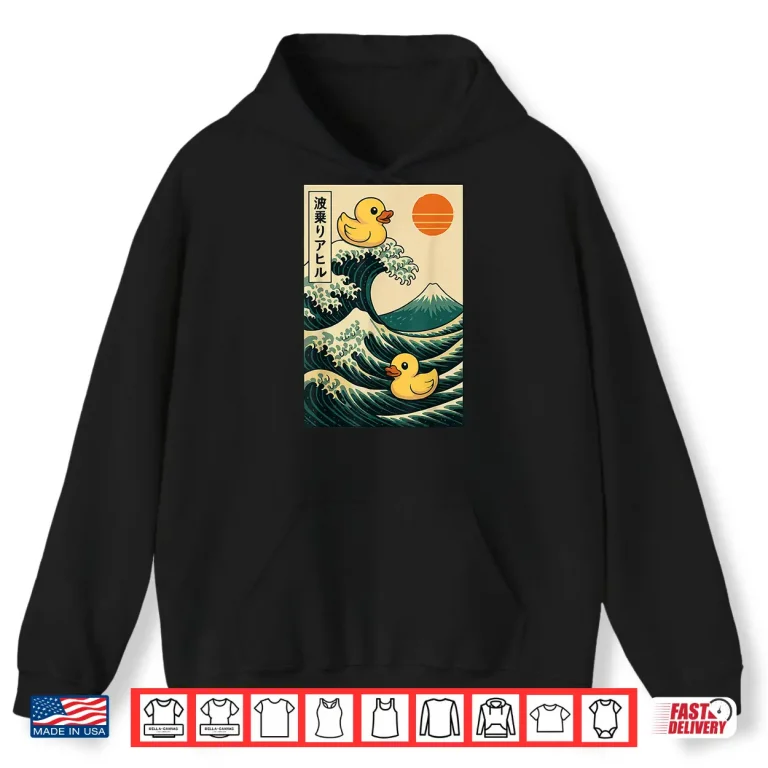Hoodie Rubber Duck Surfing Japanese Shirt