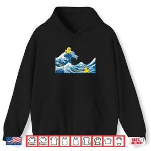 Hoodie Rubber Duck Surfing Japanese Wave Shirt