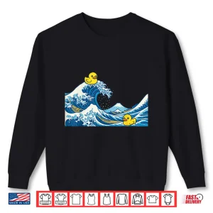Sweatshirt Rubber Duck Surfing Japanese Wave Shirt