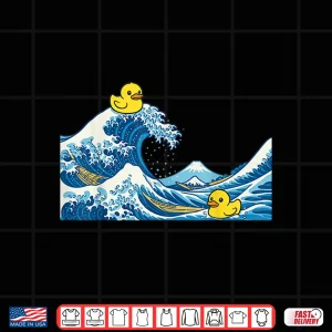 Design Rubber Duck Surfing Japanese Wave Shirt