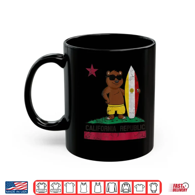 Mug San Diego California Shirt Surfer Bear Surfing Shirt