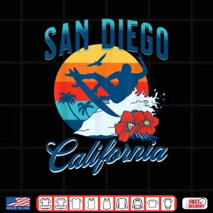 Design San Diego California Beach Surf Summer Vacation Vintage Shirt