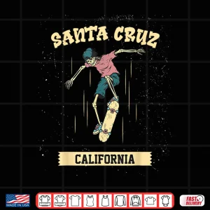 Design Santa Cruz Skeleton Surfing Skateboarding Shirt