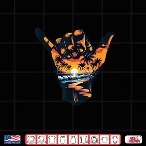 Design Shaka Hand Sign Aloha Surfing Surf Summer Vacation Beach Shirt