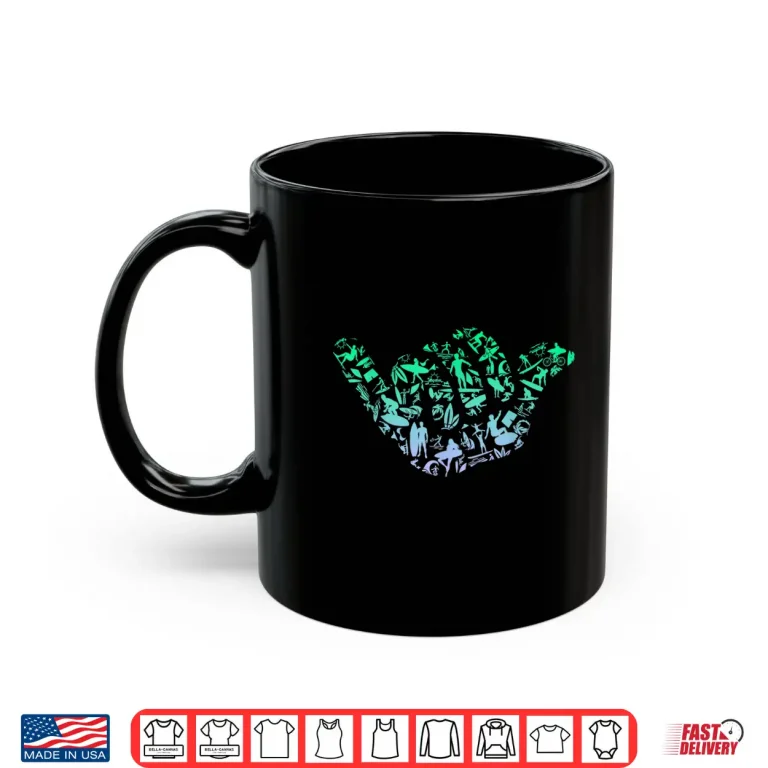 Mug Surf Icons Tshirt for Surfer Surf Boys Surfing Shirt
