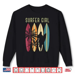 Sweatshirt Surfer Girl Surfboard Surfing Women Girls Surf Ocean Surfing Shirt
