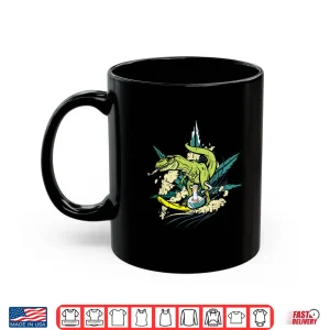 Mug Surfing Dinosaur Smoking Joint Bong Funny Weed Lover Gifts Shirt