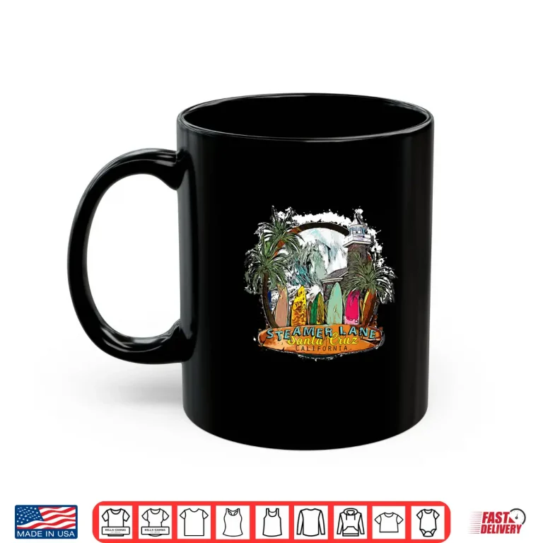 Mug Surfing Santa Cruz Ca Steamer Lane Surf Town Souvenir Shirt