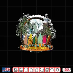 Design Surfing Santa Cruz Ca Steamer Lane Surf Town Souvenir Shirt