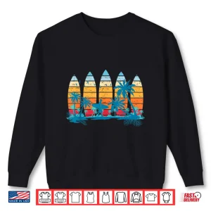 Sweatshirt Vintage Surfboard Sunset Surfboarder Retro Surfer Palm Tree Shirt