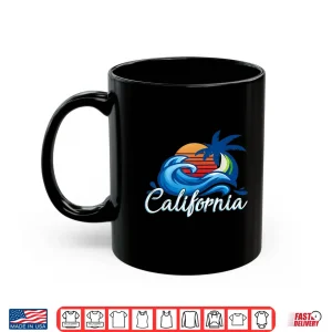 Mug Tropical Sunset Cali Beach Waves Surfing USA California Shirt