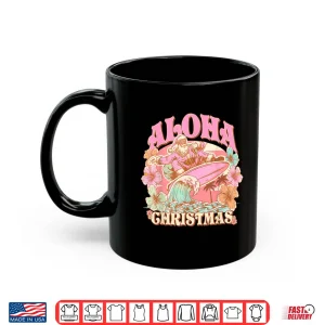 Mug Aloha Christmas Santa Claus Surfing Hawaiian Mele Kalikimaka Shirt