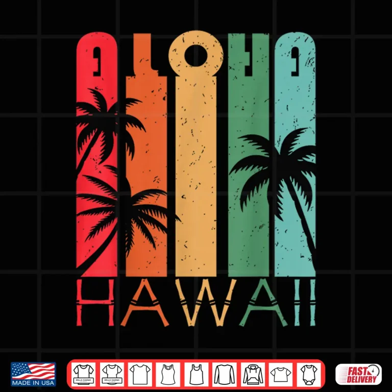 Design Aloha Hawaii Palm Tree Tropical Hawaiian Island Lover Surfer Shirt