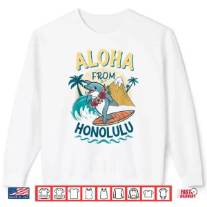 Sweatshirt Aloha from Honolulu Hawaii Surfing Dolphin Souvenir Shirt
