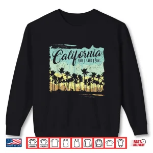 Sweatshirt California Surfing Beach Summer Vintage Retro Surf Gift Shirt
