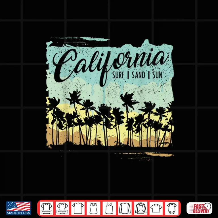 Design California Surfing Beach Summer Vintage Retro Surf Gift Shirt