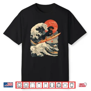 Dachshund Surfing Japanese Great Wave Shirt
