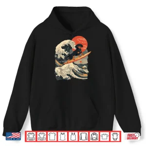 Hoodie Dachshund Surfing Japanese Great Wave Shirt