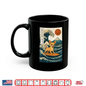 Mug Chihuahua Surfing Japanese Wave Shirt