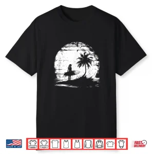 Female Surfer Sketch Ocean Surfing Shirt