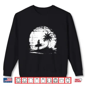 Sweatshirt Female Surfer Sketch Ocean Surfing Shirt